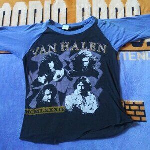 Vintage Rare 80s Van Halen MCMLXXXIV 1984 3/4 Raglan Sleeve Small T-shirt